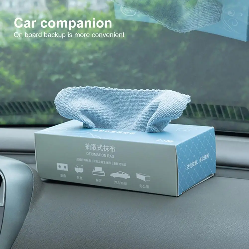 20Pcs/Box Cleaning Rag Absorbent Microfiber Cleaning Cloth Wet and Dry Use Cars Kitchen Bathroom