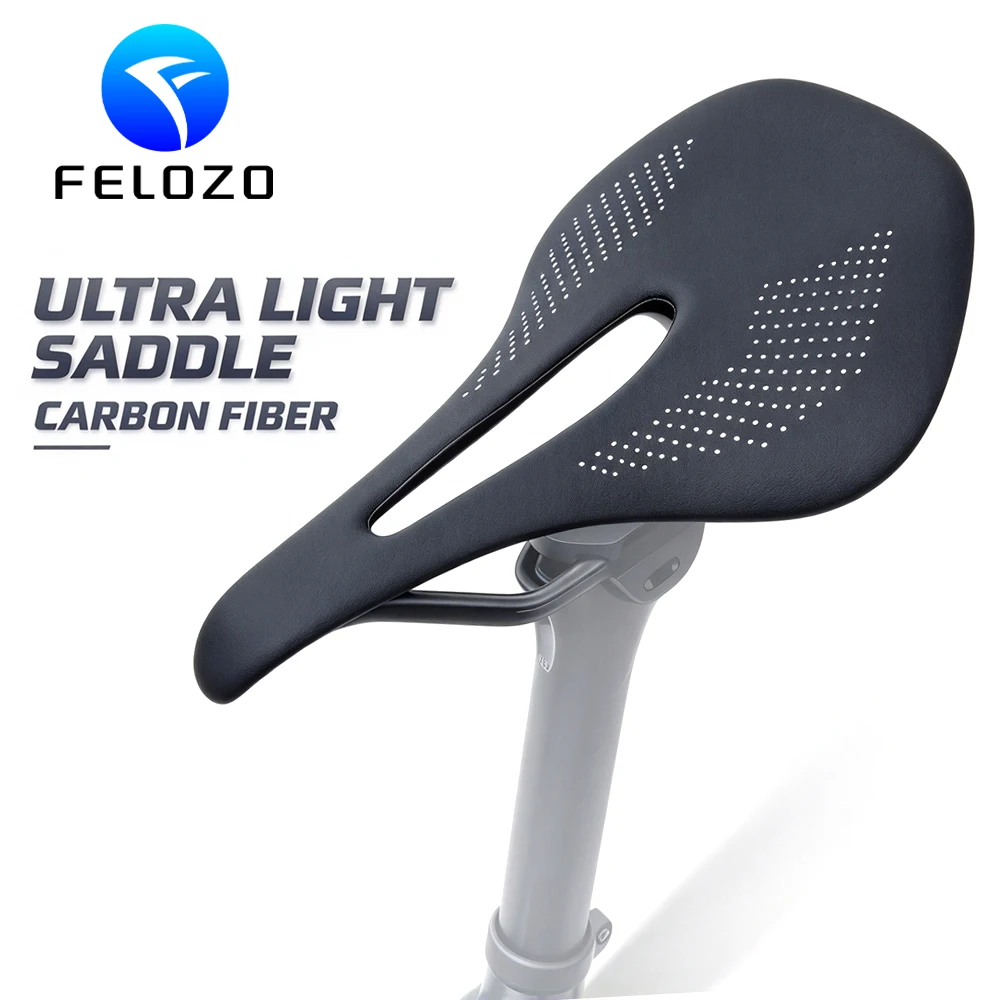 ELITAONE Ultra-light 96g Carbon Fiber Bike Saddle Breathable Hollow Design Road MTB Bicycle Seat 7x9mmCarbon Rail240x143mm