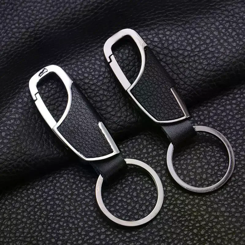 Porte-clés en cuir et métal de haute qualité, résistants aux rayures, pour suspendre les clés de voiture et de moto, de nombreux designs durables et élégants