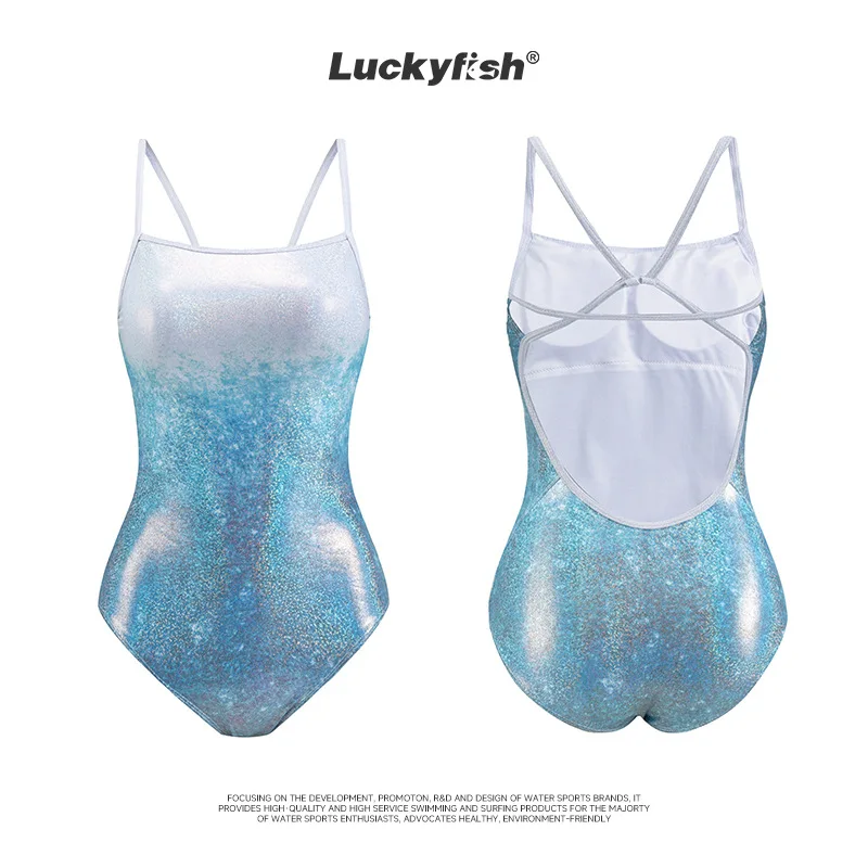 Women Sexy High-Waisted One-Piece Triangle Racing Outdoor Water Sports Beach SwimWear Professional Quick-Dry Surfing SwimSuit