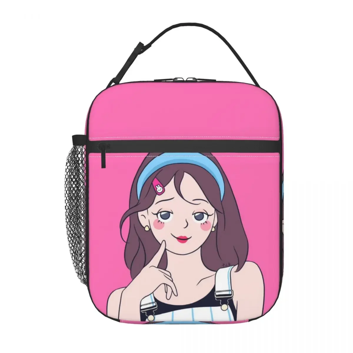 

Cartoon Fashion Girl Insulated Lunch Bags for School Office Sport Car Portable Cooler Thermal Bento Box Women Children