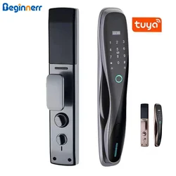 Pushpull Lock Automatic lock Tuya WiFi Rechargeable battery biometic Fingerprint Password RFID card 6068 mortise smart door Lock