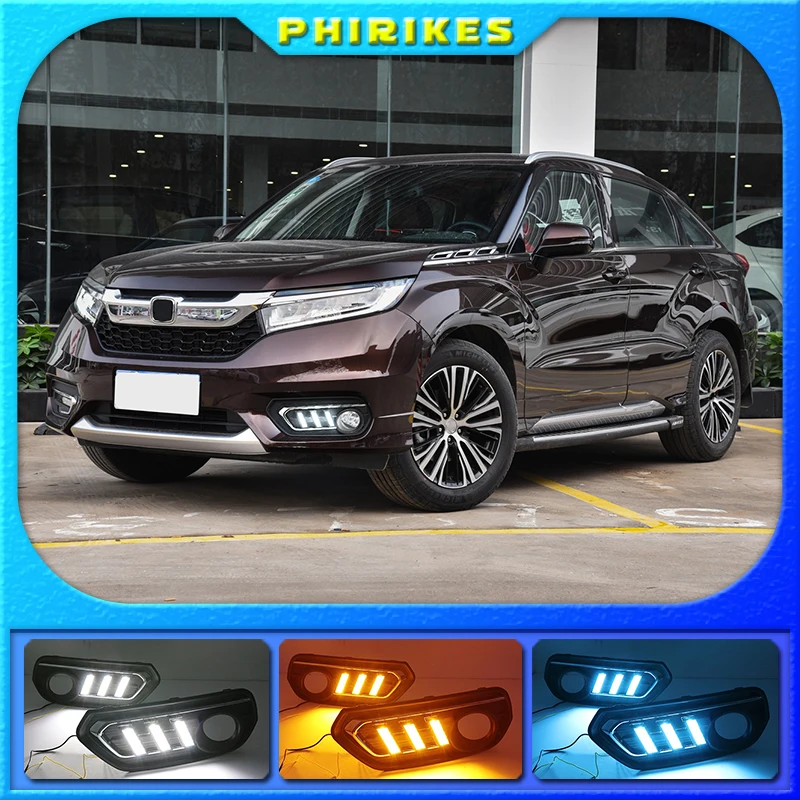 

1 Set DRL Daytime Running Lights Daylight 12V ABS Fog Lamp Cover With Turn Yellow Signal Light For Honda AVANCIER 2017-2019