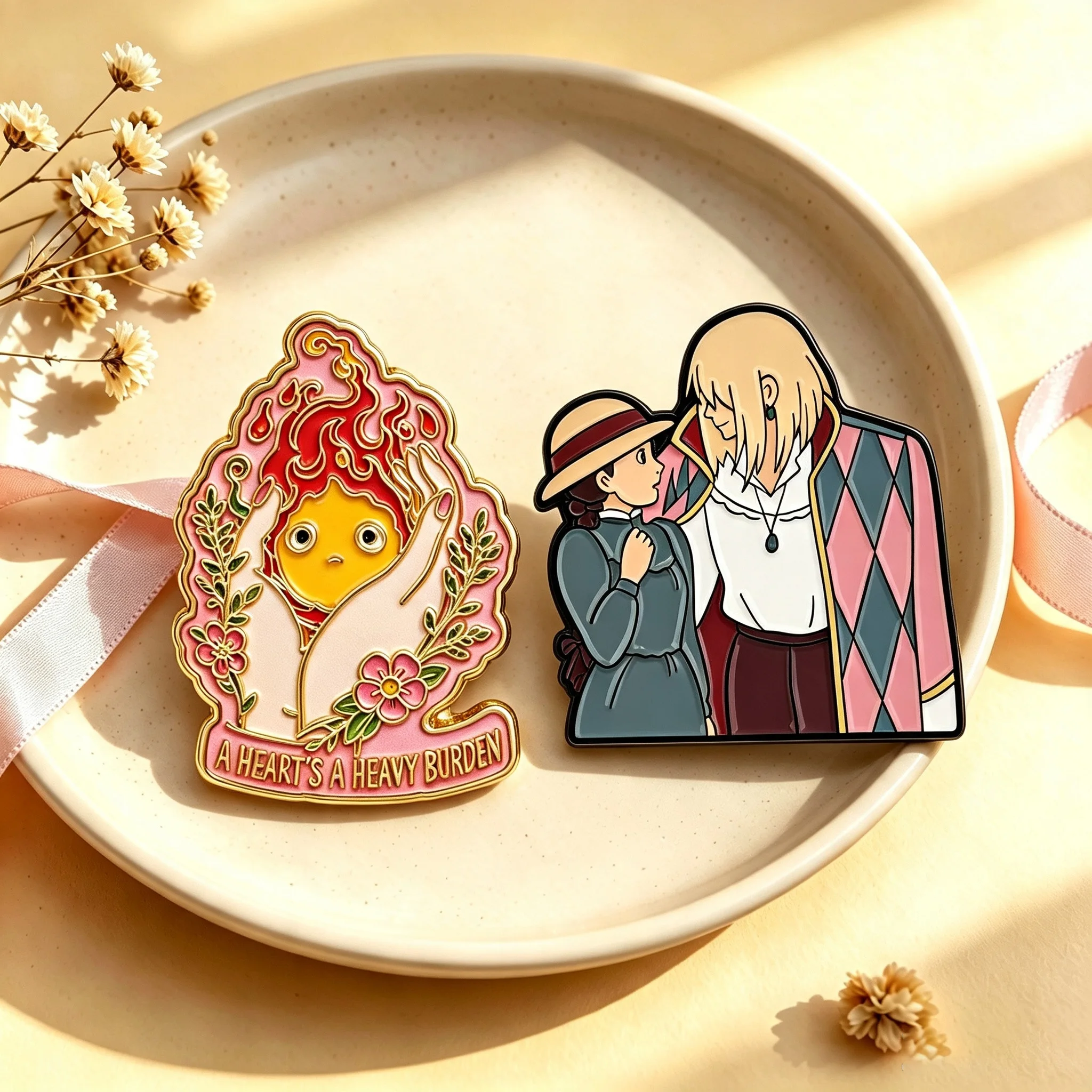 Cosplay Flame Prop - PRZYPINKA EMALIOWANA SERCE JEST CIĘŻARNOŚNĄ OBCIĄŻENIEM
