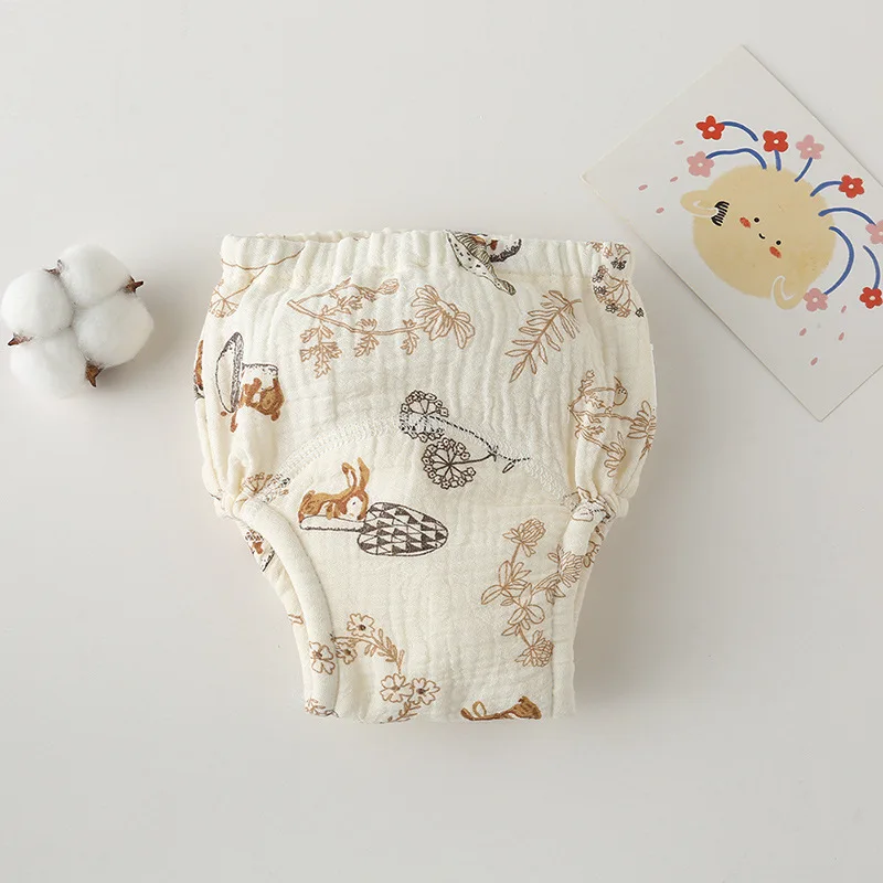 Washable Baby Training Pants Cotton Diapers Bubble Gauze Nappy Breathable Reusable Children's Underwear Toddler Cloth Diapers