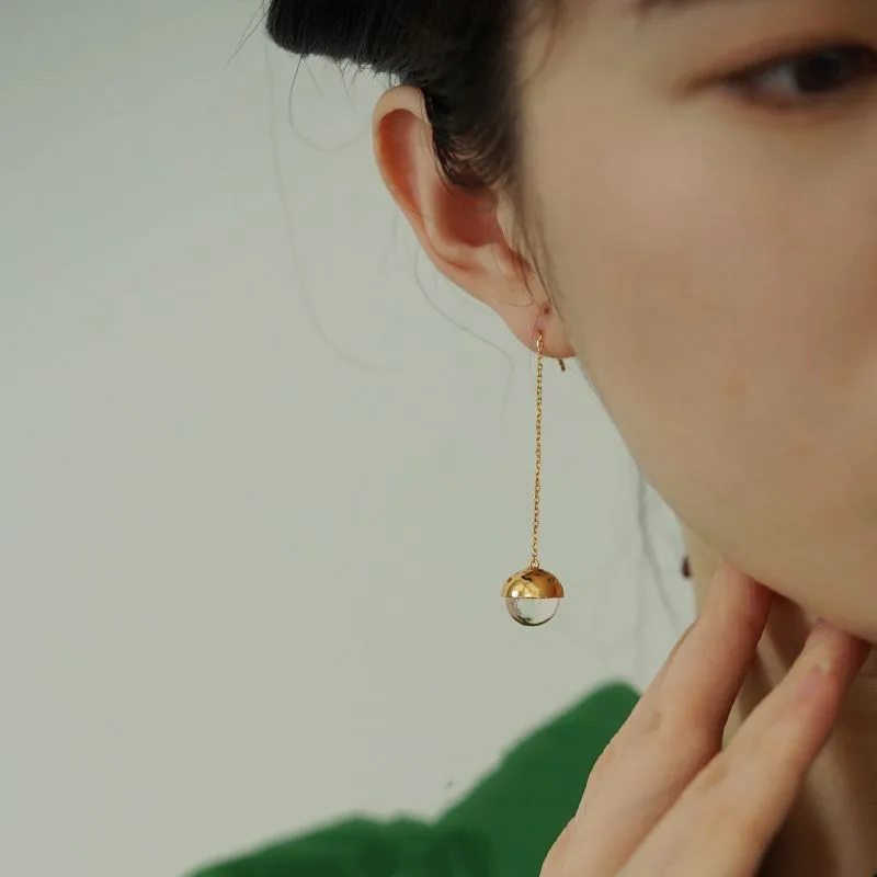 Reflection Niche Design Tassel White Crystal Earrings Retro Simple Earrings Temperament Earrings Women's Jewelry