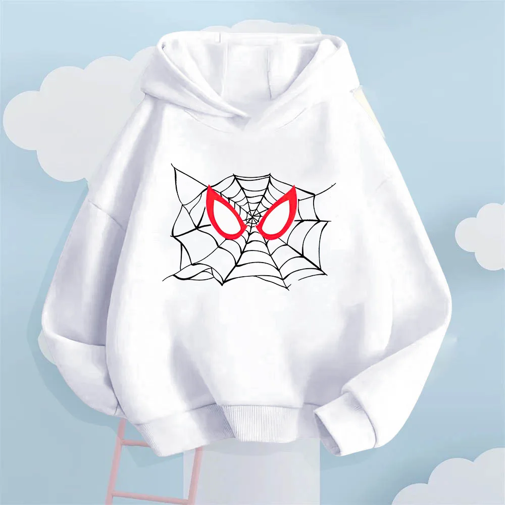 Interessante Spider-Man Spider Web Design bedrukte kinderkleding hoodies, dagelijkse casual sport outdoor tops voor jongens en meisjes