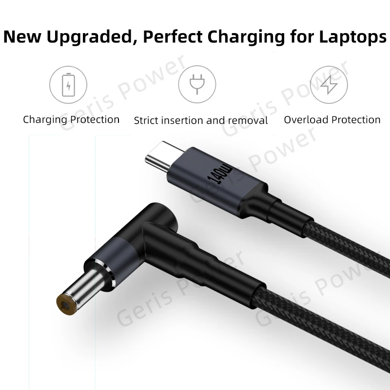 PD 140W 90W 65W USB Type C Univesal DC Power Supply Adapter Cable Fast Charging Cord Laptop Charger Converter for MacBook Asus