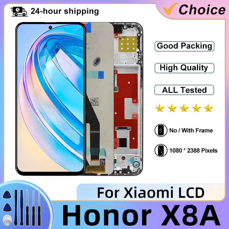 For Huawei Honor 90 Lite LCD Display Touch Screen CRT-NX1 Display Assembly For Honor X8a CRT-LX1 LCD Replace Parts