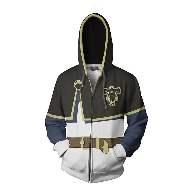 Anime Black Clover Sweatshirt Asta Hoodies Yuno Grinbellor Cosplay Mit Kapuze Zipper Jacke Unisex Kleidung Streetwear Hoody Mantel