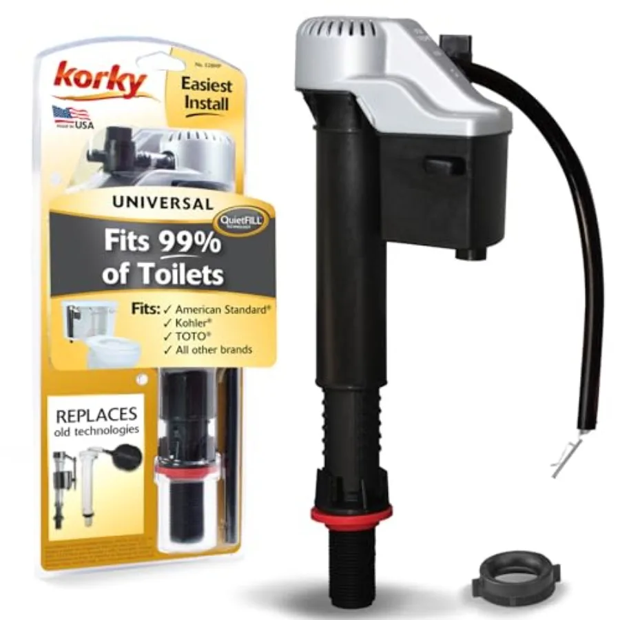 

QuietFILL Platinum Toilet Fill Valve - Universal Fits 99% of Toilets - Easy Height Adjust for Fast Install, 528MP