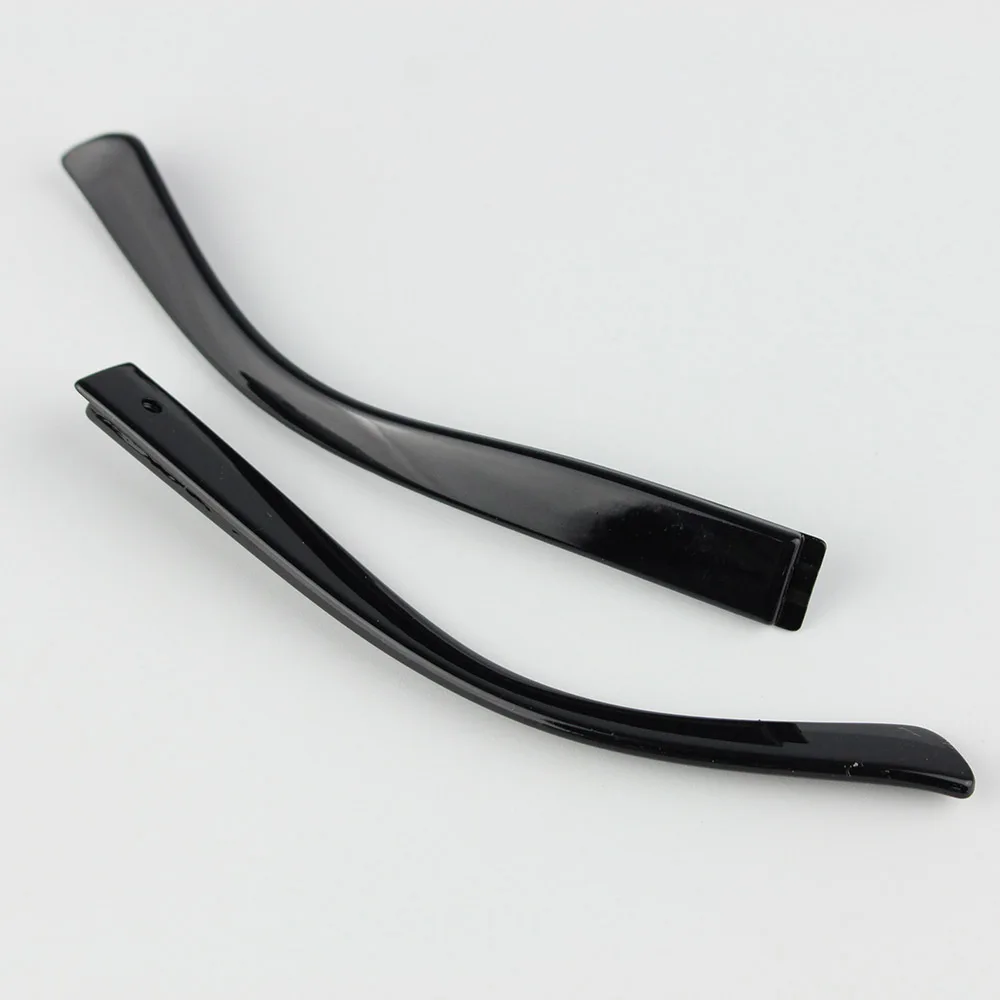 1pair Plastic Glasses Temple Tip Eyeglasses Leg Eyeware Accessoreis Rectangle Hole Shiny Black 3023