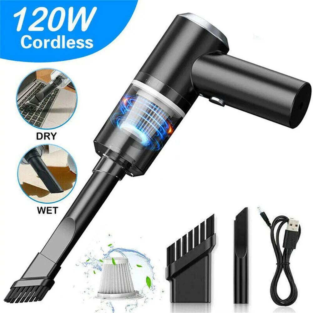 

None USB Wireless Vacuum Cleaner None 120W 16.5*14.5*4cm 2000mAh Battery 6000Pa Dry And Wet For Home And Car Use