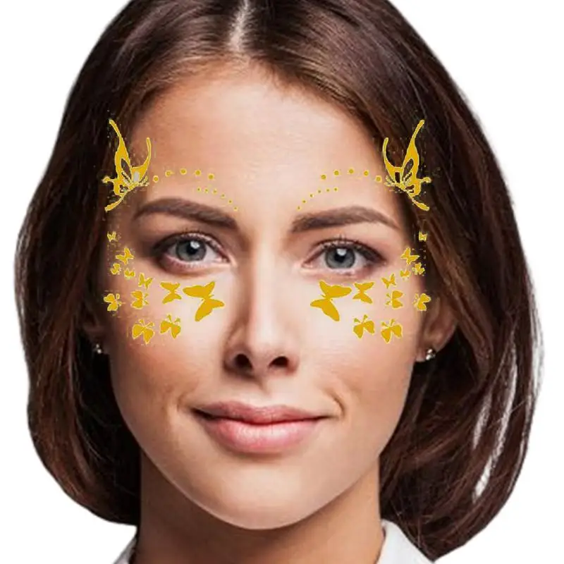 Festival Party Face Stickers Eyes Body Waterproof Temporary Face Decals Face Sticker Decorations Rave Accessories for Halloween