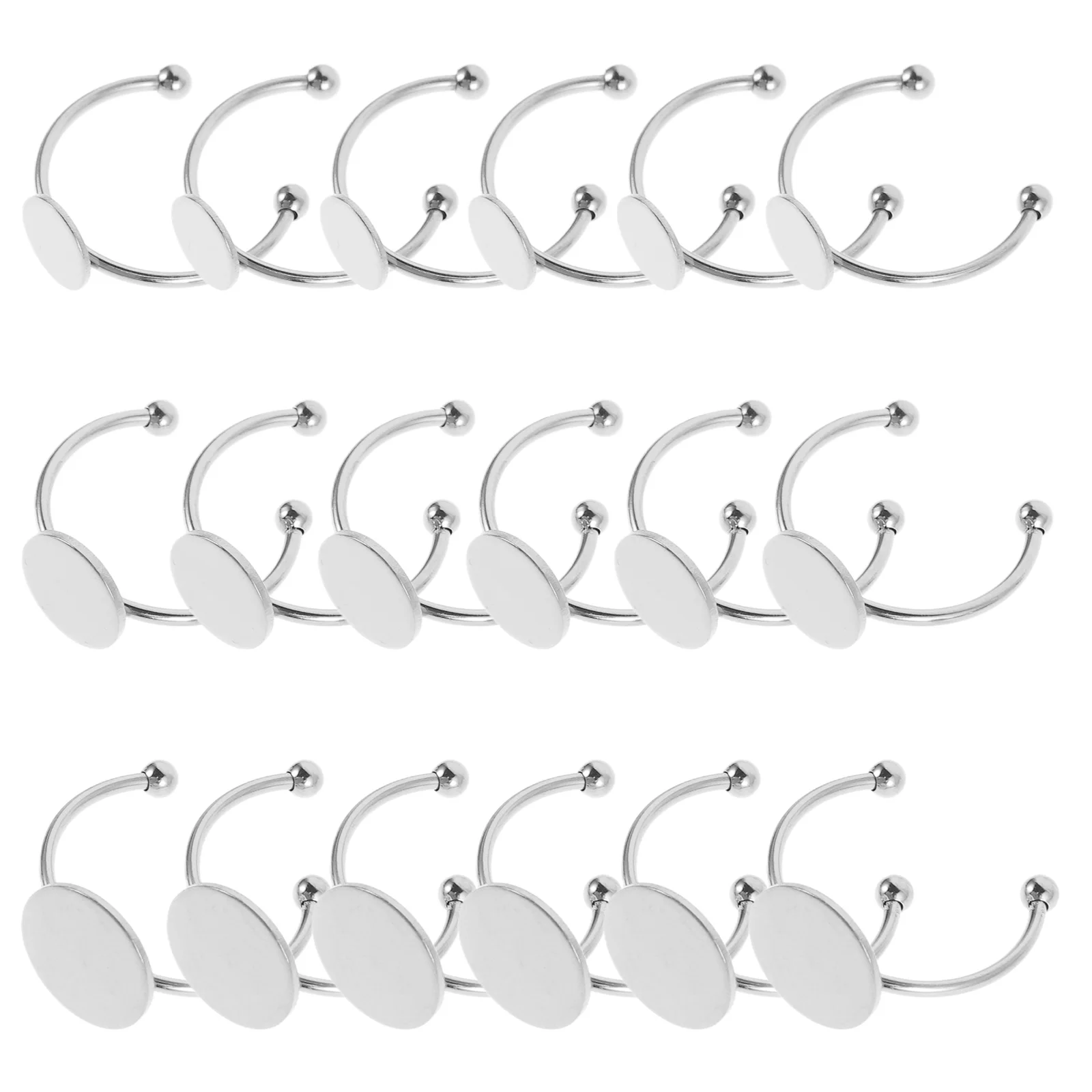 

30pcs Adjustable Blank Ring Bases Flat Stainless Steel Diy Jewelry Making Components For Crafts Cabochon Settings Durable Metal