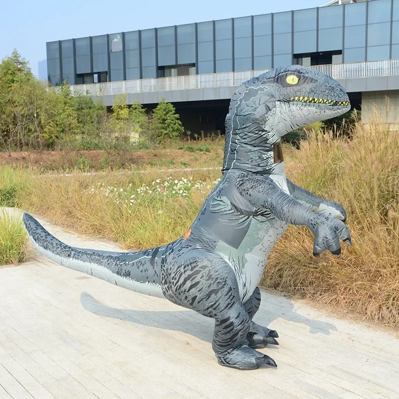 Traje inflável velociraptor tiranossauro rex dino cosplay boneca dos desenhos animados andando roupas engraçadas terno para adultos mn1