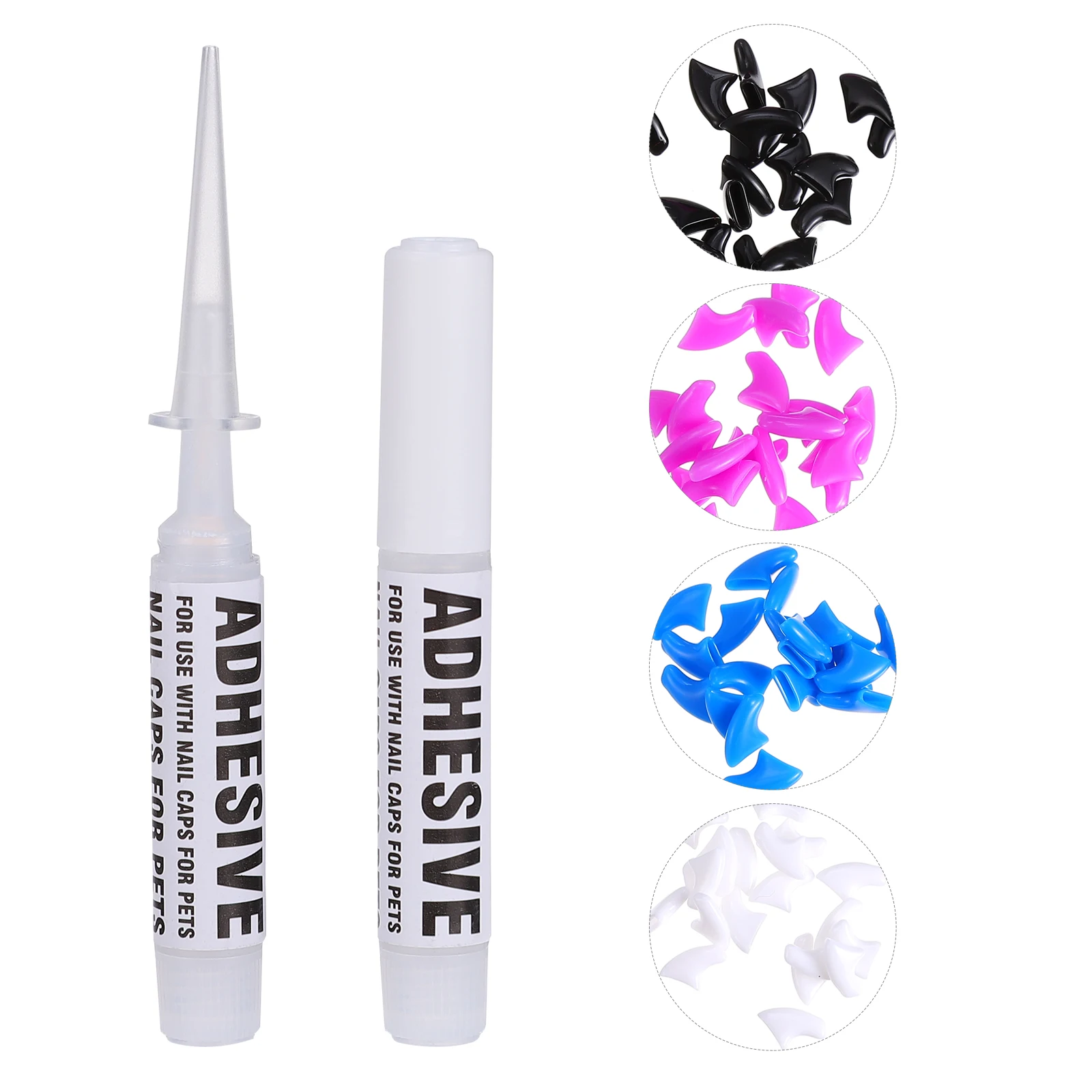 

80Pcs Cat Nail Covers Silicone Claw Caps with 4 Adhesive Gums for Pet Scratch Prevention