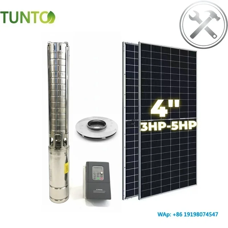 

High Flow Solar Submersible Pump 2HP 3HP 5HP AC 380V/DC 540V with Solar Inverter for Irrigation