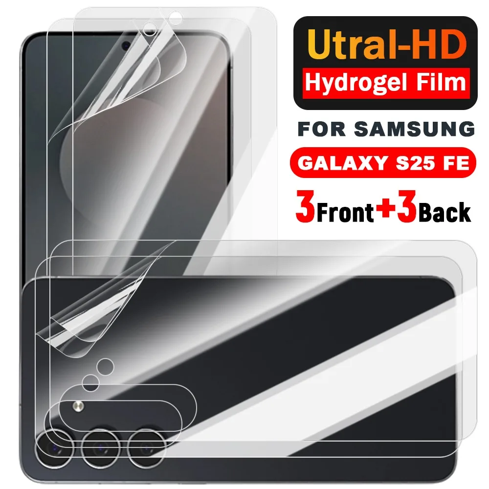 

1-3Sets Soft Hydrogel Film for Samsung Galaxy S25 FE Front Back Screen Protectors HD Protective Films Anti-scratch Protection