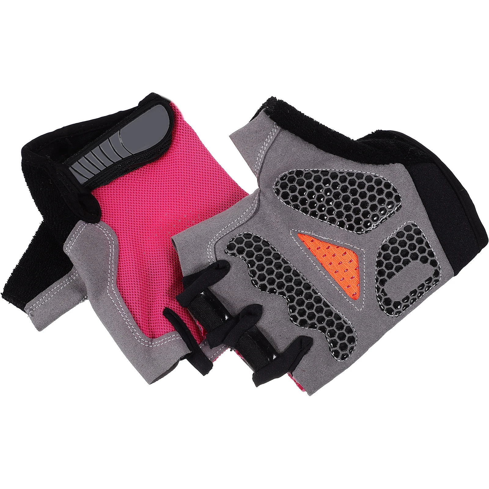 

1Pair Outdoor Sun Protection Breathable Sports Gloves Half Finger for Riding Cycling Pink S Size Half Finger Short Gloves