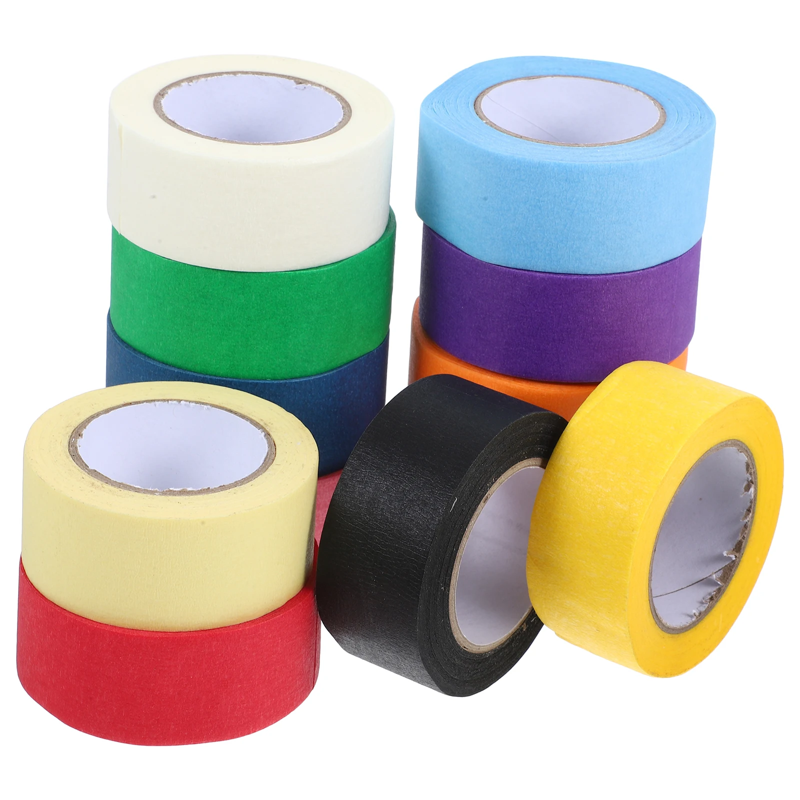 

12 Rolls Colored Tape Washi Adhesive Craft Decorative Scrapbook Multi Color High Adhesive DIY Journaling