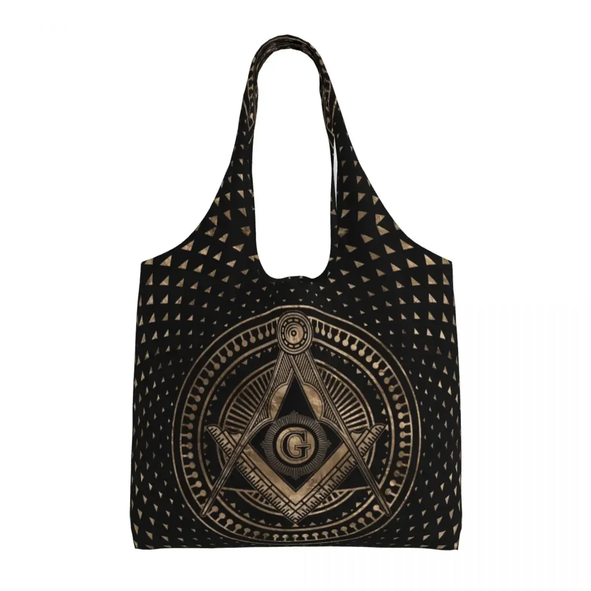 Cute Freemasonry Masonic Mason Symbol Shopping Tote Bag Reusable Freemason Grocery Canvas Shopper Shoulder Bags Handbags Gifts