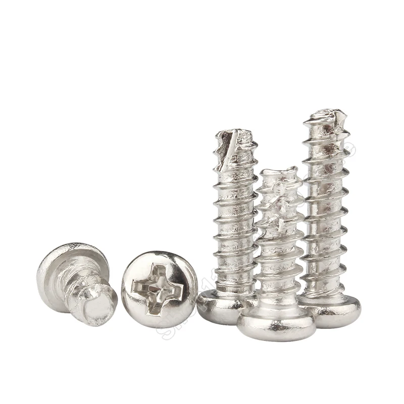 M2 M2.3 M2.6 M3 فيليبس جولة رئيس قطع الذيل الذاتي التنصت المسمار الصليب عموم رئيس شقة الذيل الموضوع قطع المسمار طول 4-16 مللي متر