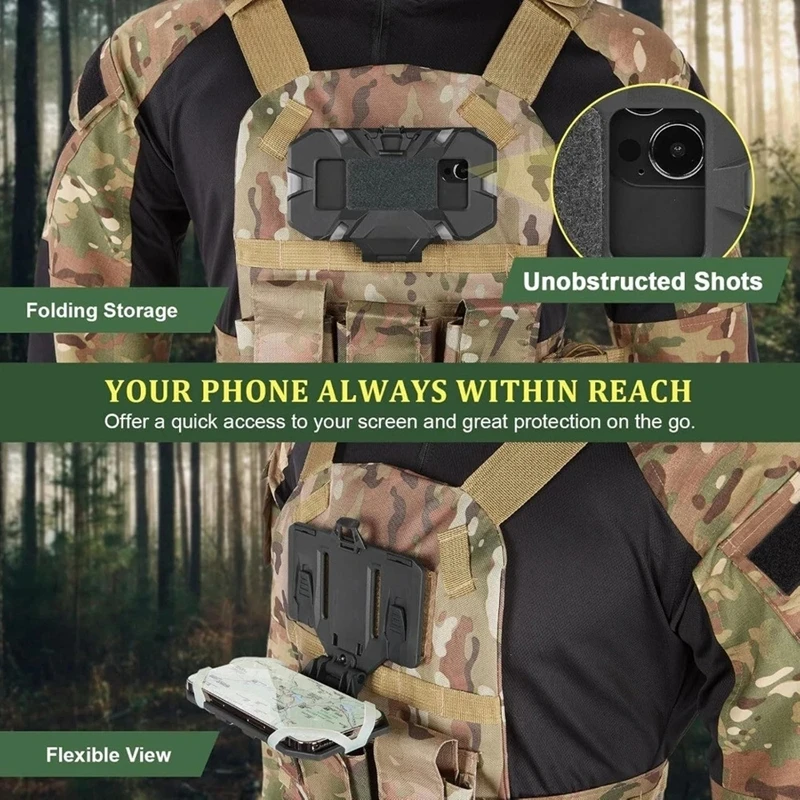 

Mounting Tactical Navigation Board Universal Chest Tactical Vest Folding Mobile Phone Holder Hunting Vest Accessories