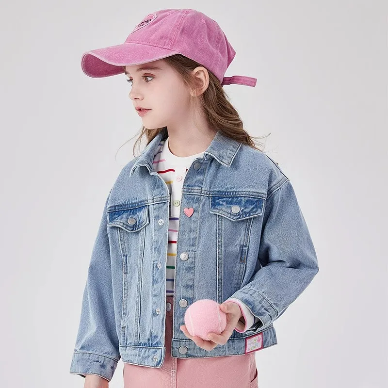 

Spring and Autumn Girls Denim Jacket New Style Children's Western and Casual Jeans Kids Coat 4 6 8 10 12 Years