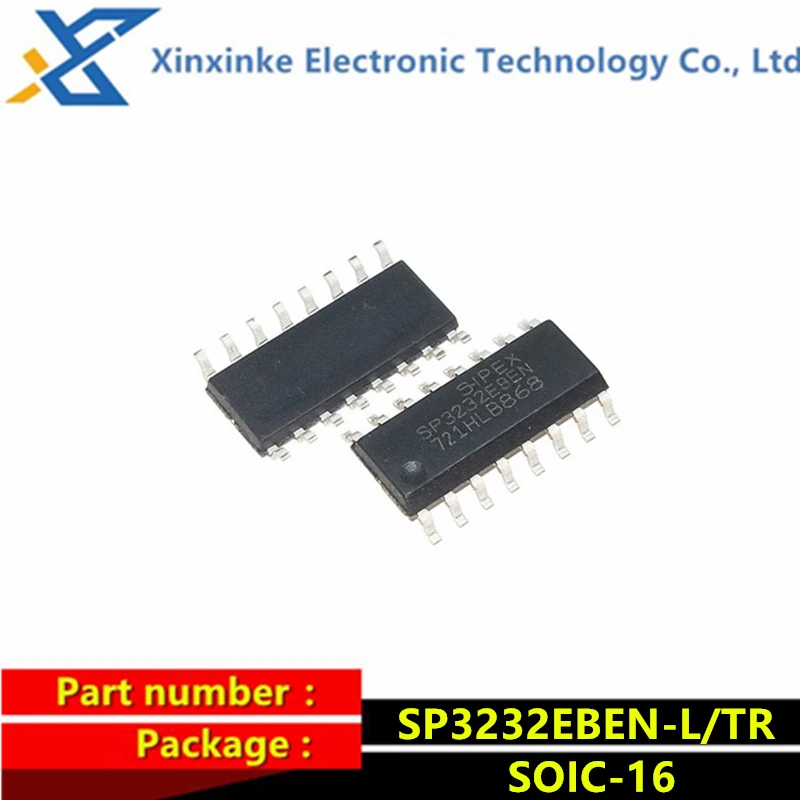 

10PCS SP3232EBEN-L/TR SOIC-16 SP3232 RS-232 Interface SMD IC SP3232EBEN