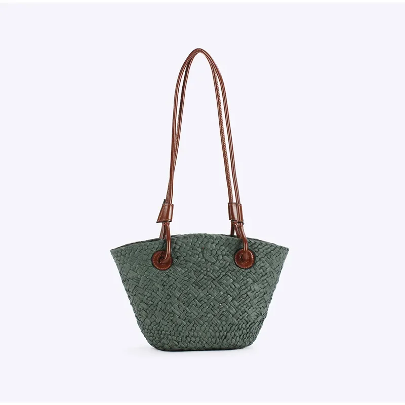 Neue Schulter Tasche Handgemachte Stroh Gewebt Große Kapazität Marke Hochwertige Korb Tasche Sommer Strand Urlaub Mode Handtasche Forwomen – Detail 36