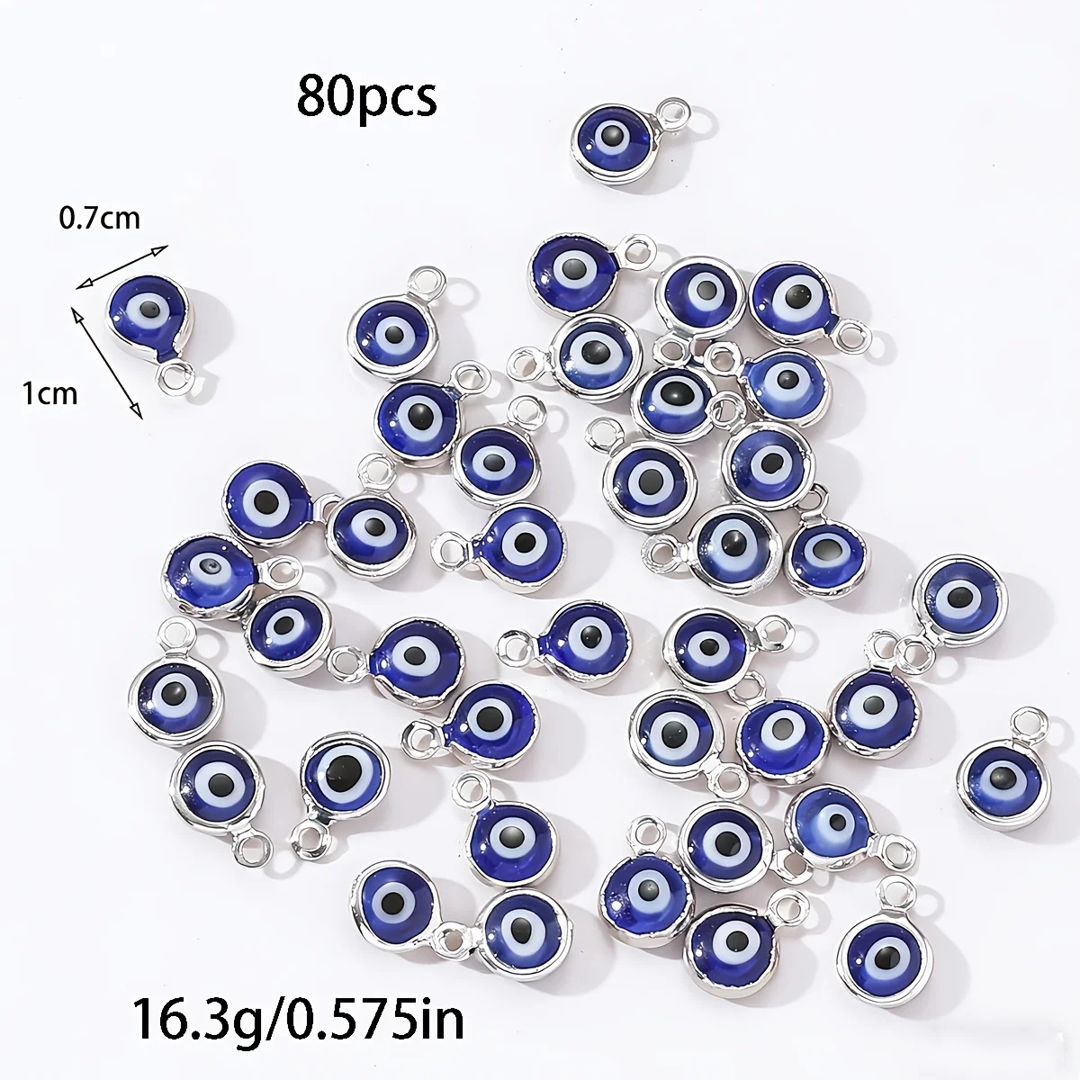 80pcs/lot LUCKY EYE Turkey Evil Eye Gold/Silver Color Tone Charms Connectors Beads for DIY Bracelet Bangle Jewelry Accessories