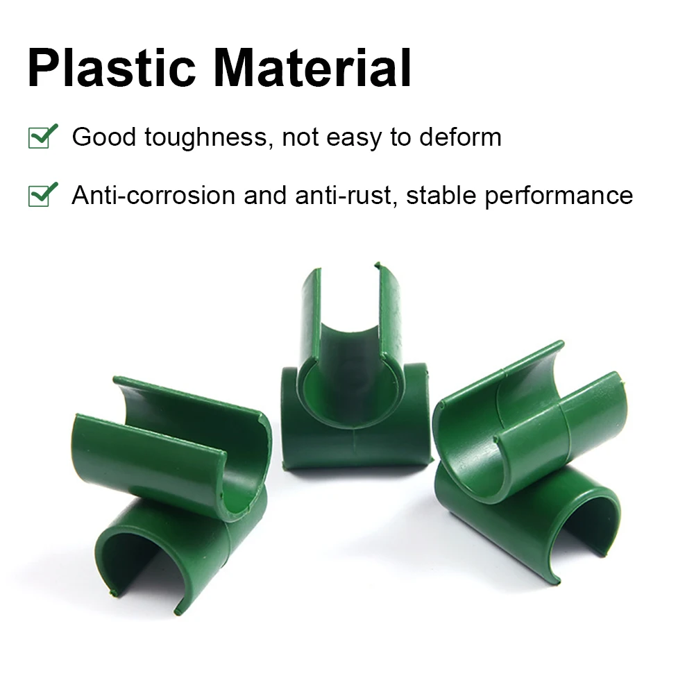 100PCS 8-20mm Plant Support Fixed Cross Clip Garden Climbing Rattan Stent Accessories Greenhouse Frame Rod Fixed Clamp Connector