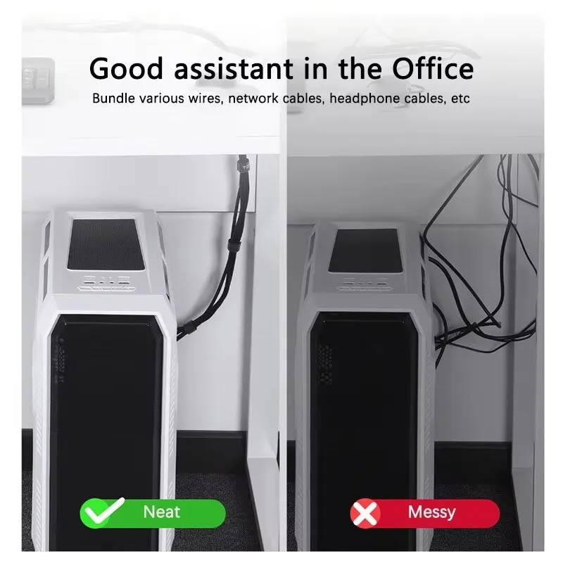 ربط الذاتي هوك وحلقة 2 متر رباط للكابل لفة منظم الكابلات أشرطة النايلون القابلة لإعادة الاستخدام لإدارة الأسلاك العالمية 1/3/5/10/20 قطعة