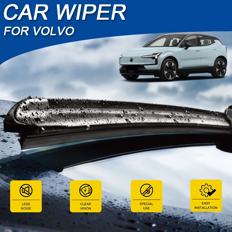 2PCS Car Front Windshield Rubber Wiper For VOLVO POLESTAR 2 4 C40 EX30 EX90 S60 S90 V40 V60 V90 XC40 XC60 XC90 Auto Accessories