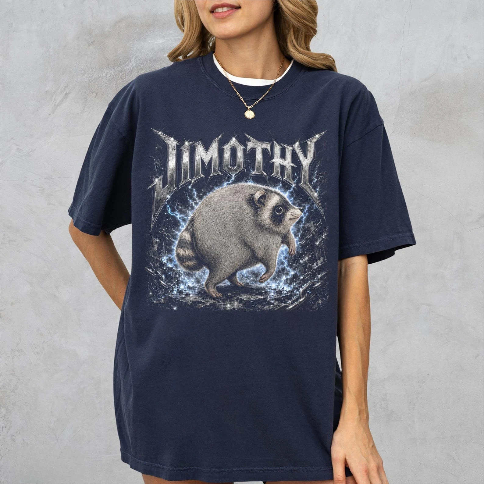 Vintage Jimothy Raccoon Metal Shirt Men Women Heavy Metal Trash Raccoon Tees Fun Animal Raccoon Lover Gifts Unisex T-shirts
