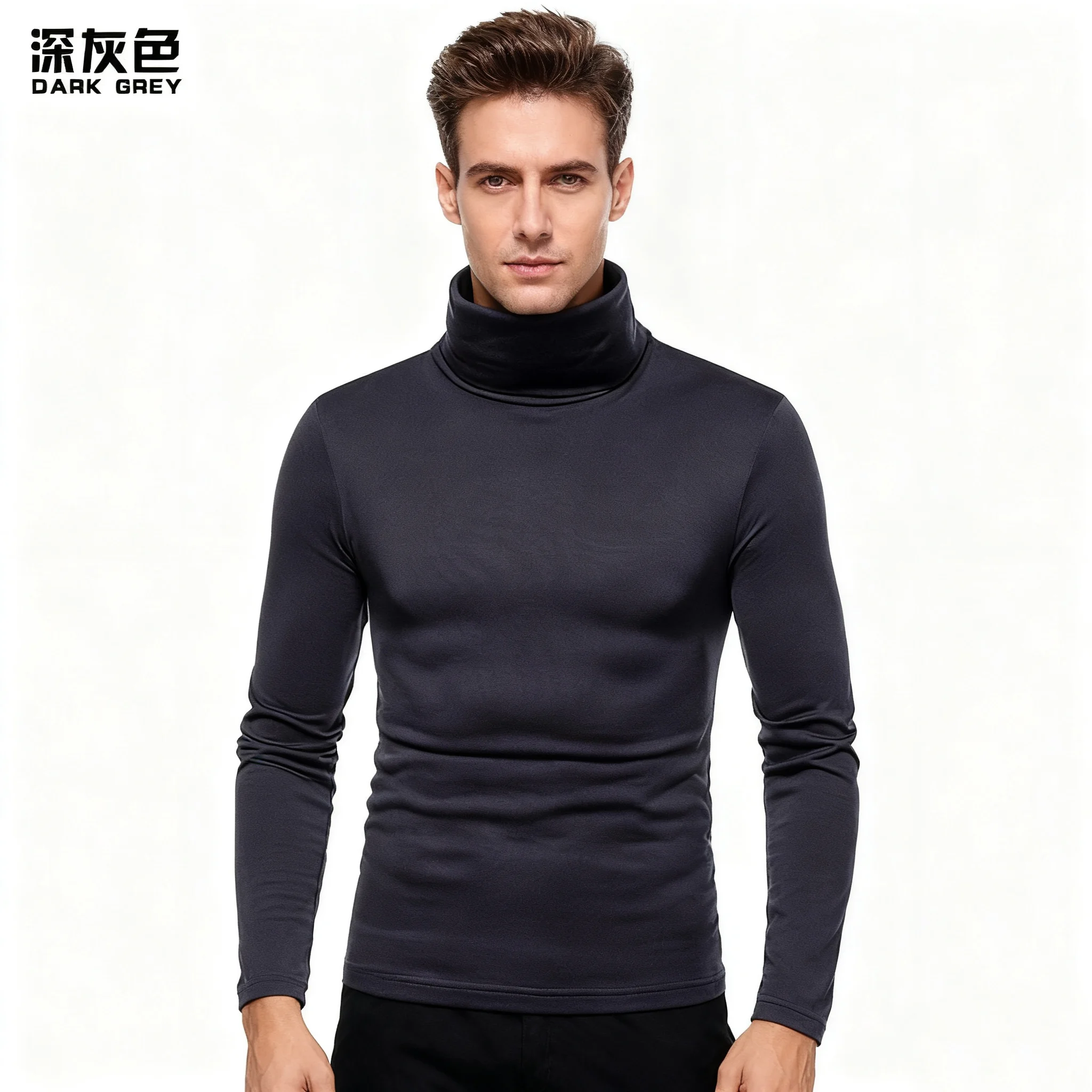 

Men's Turtleneck Sweater Warm Soft Knit Pullover Fashion Versatile Long Sleeve Top for Autumn Winter