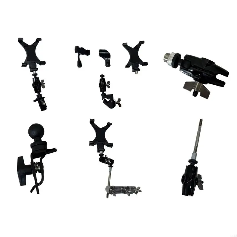 Drum Rack Phone Holder for Drum Set Fits Multiple Devices Installs Without Tools Offers 360 Degree Viewing Angles 4XBB