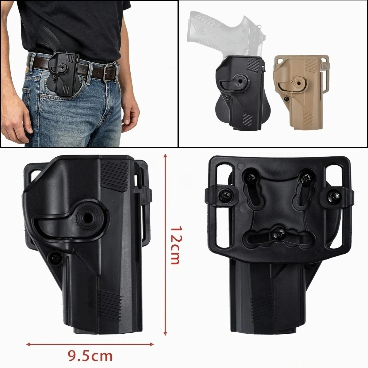 Accesorios Tácticos, Funda General para Pistola, Estuche para Pistola de Caza, Compatible con Glock 17 19 M9 Colt 1911 Sig Sauer P226 HK USP
