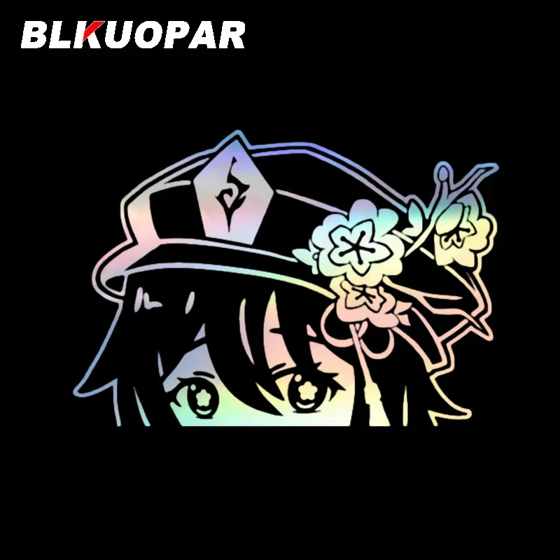 

BLKUOPAR Genshin Impact Hu Tao автомобильные наклейки Защитная пленка для автомобиля Водонепроницаемая лазерная наклейка индивидуальный креативный кондиционер для окон