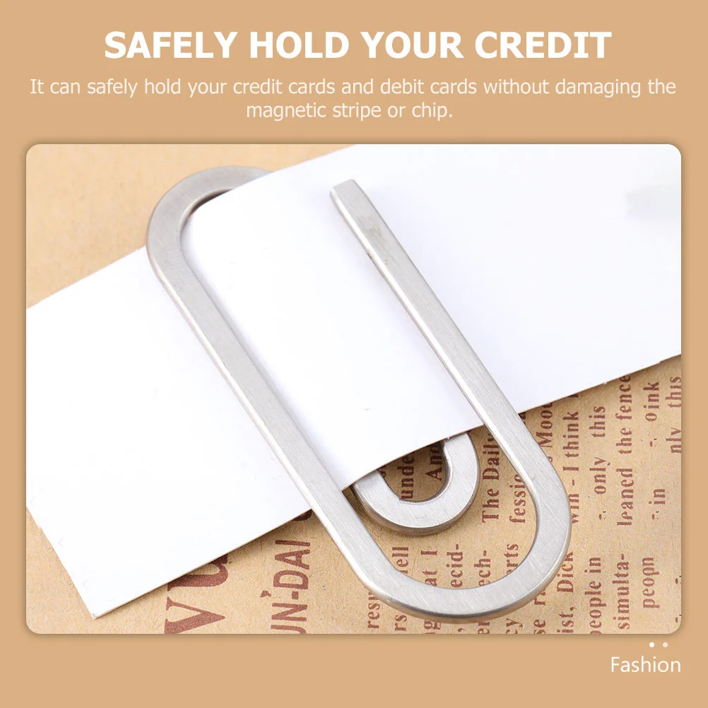 2 Pcs Two Paper Clip Clips Creative Standard Money Fixing Clamp Office Slim Wallet