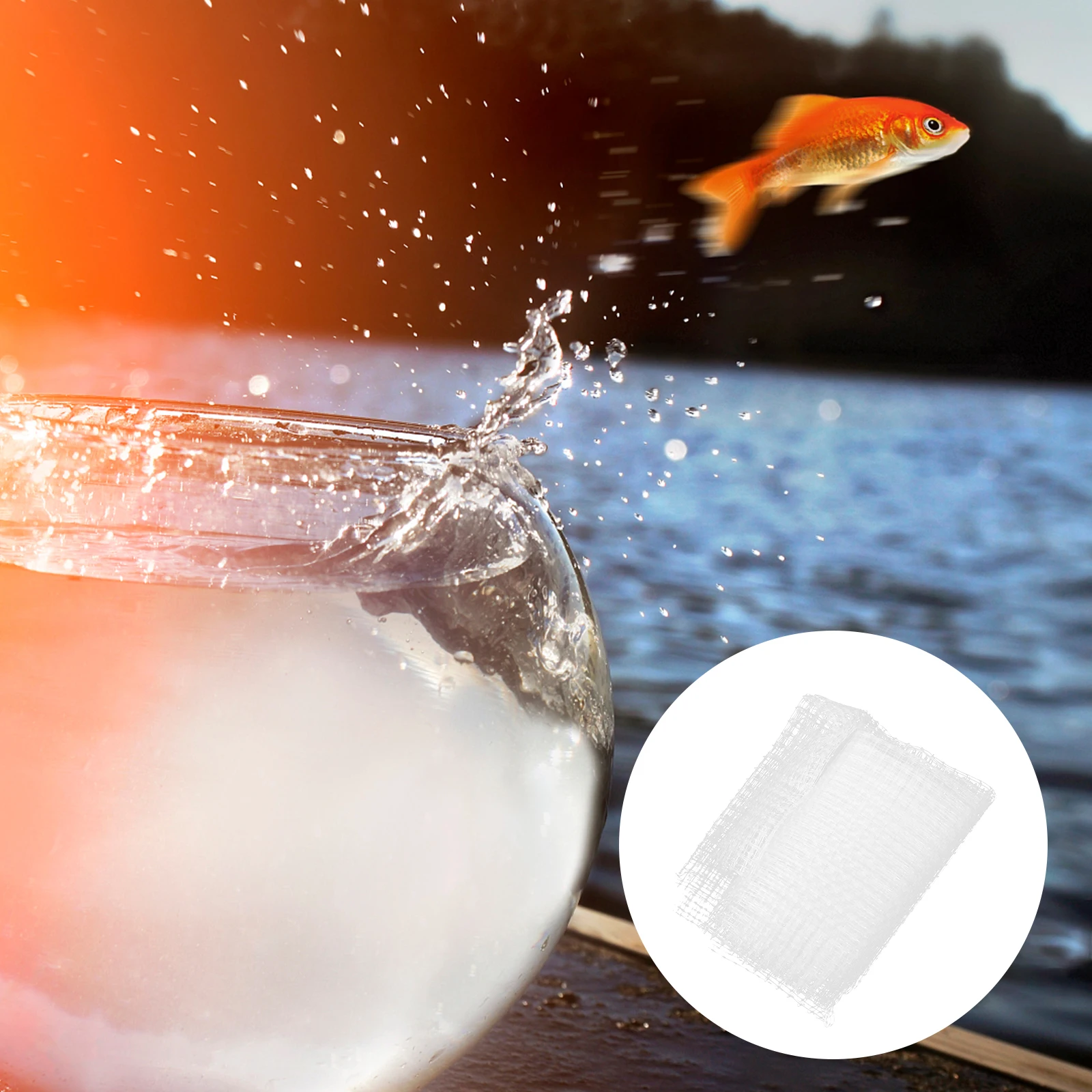 

1pc Fish Tank Anti-Jump Net White Aquarium Protective Mesh Screen Sturdy DIY Size Cage Cover for Small Fish Birds Patio