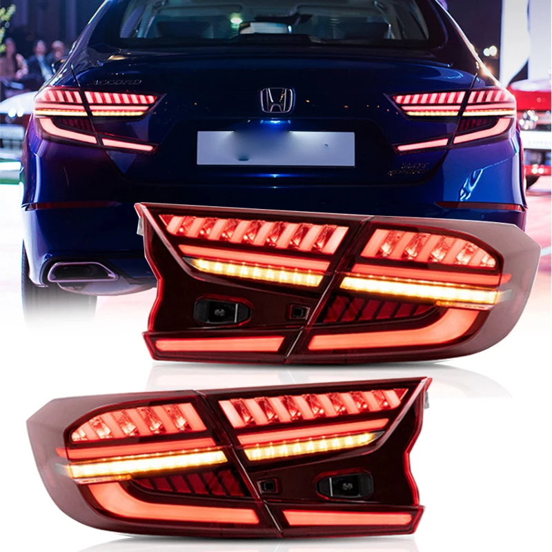 LED Tail Lights for Honda Accord 10th Gen 2018 2019 2020 2021 2022 Sequential Indicator LX EX Rear Lamps Assembly Accessary