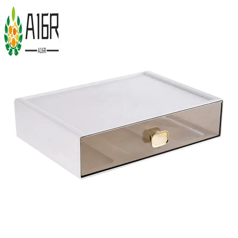 A16R-Desktop Ins Multi-Stacked Storage Box Dormitory Desk Transparent Drawer Student Stationery Office Small Hand Book