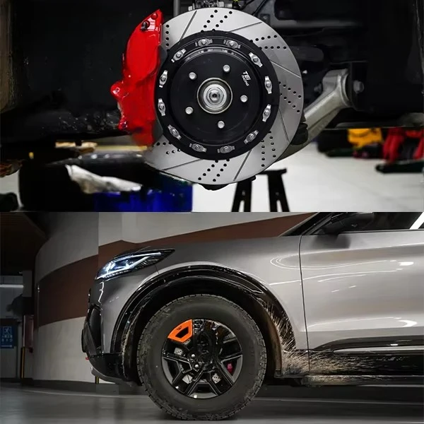 Racing P60NS  Front Big Brake Kit 6 Piston Caliper with 355*32mm Rotor BBK Brake System For Explorer 18 Inch Car Rim
