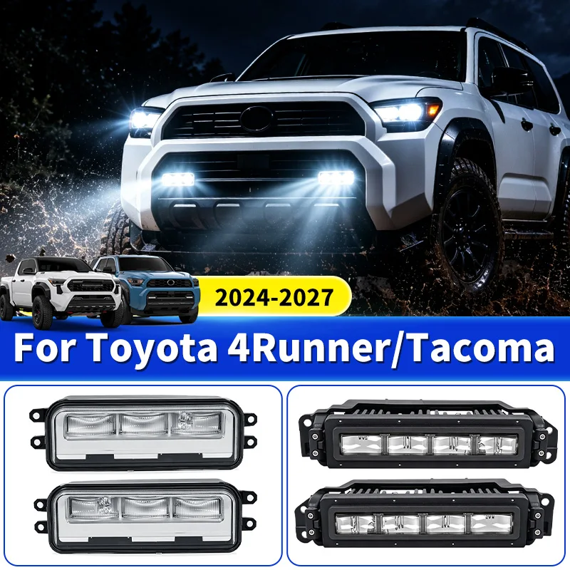 For Toyota Tacoma 4Runner 2024-2027 LED Fog Light Assembly Front Fog Lamp Brightness Upgrade OEM Hole Installation Accessories