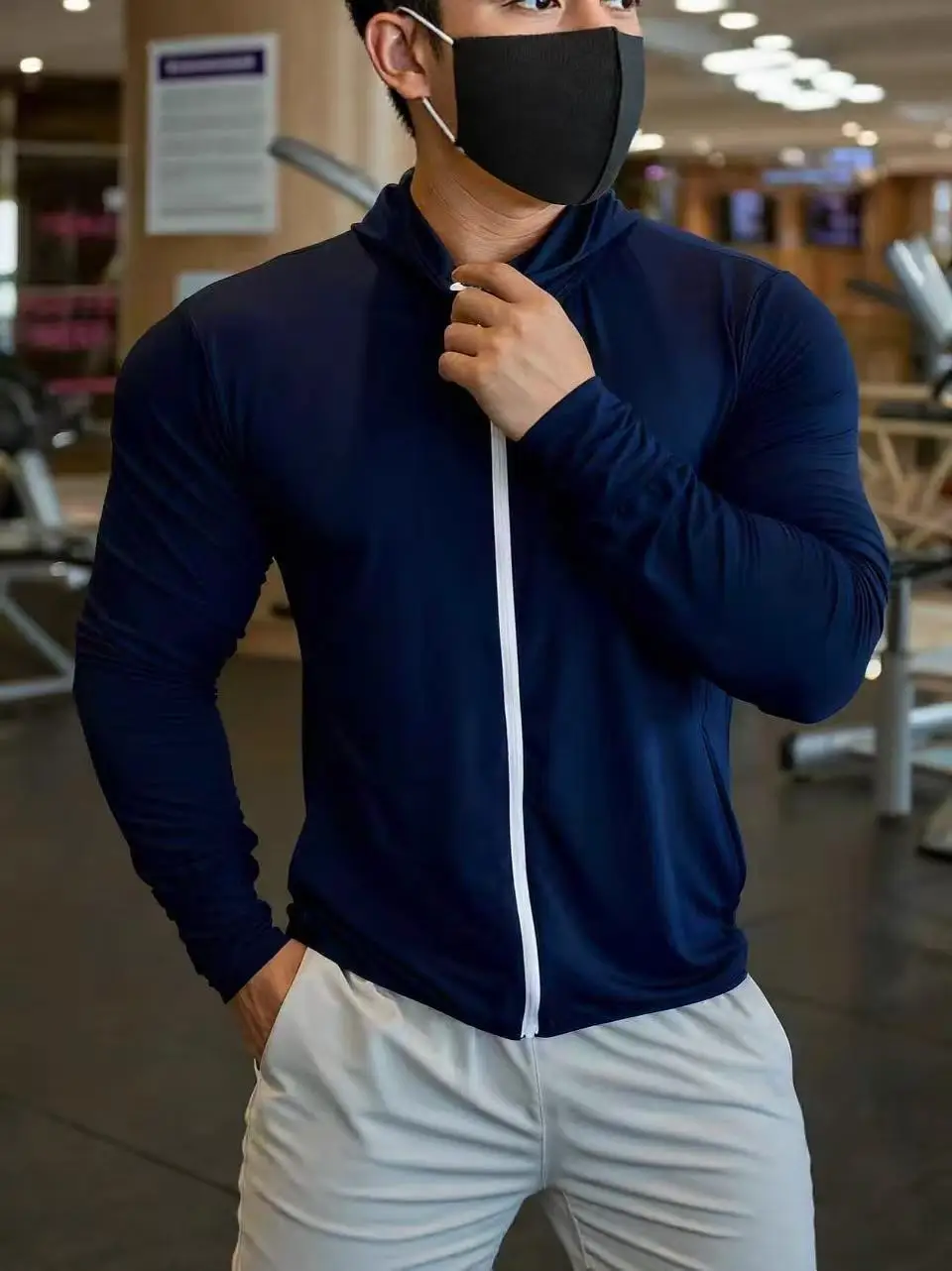 2026 الرجال سريعة الجافة كرة السلة تشغيل السترات سستة معطف رياضي سترة مقنعين القمم شبكة تنفس الرجال سترة لياقة بدنية #6