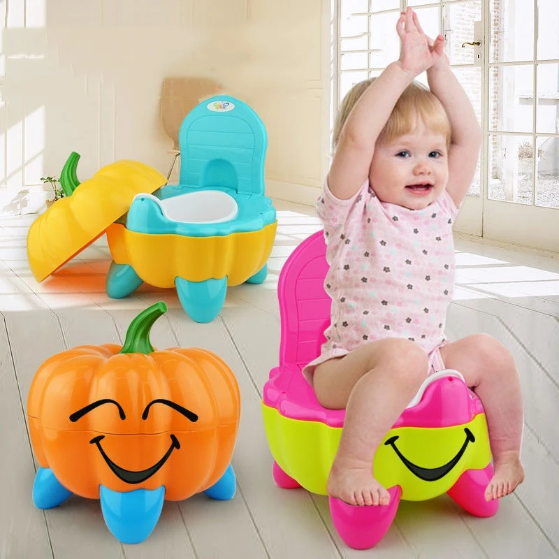 Asiento de inodoro portátil con forma de calabaza para bebé, orinal de entrenamiento para niños, urinario para viaje, WC