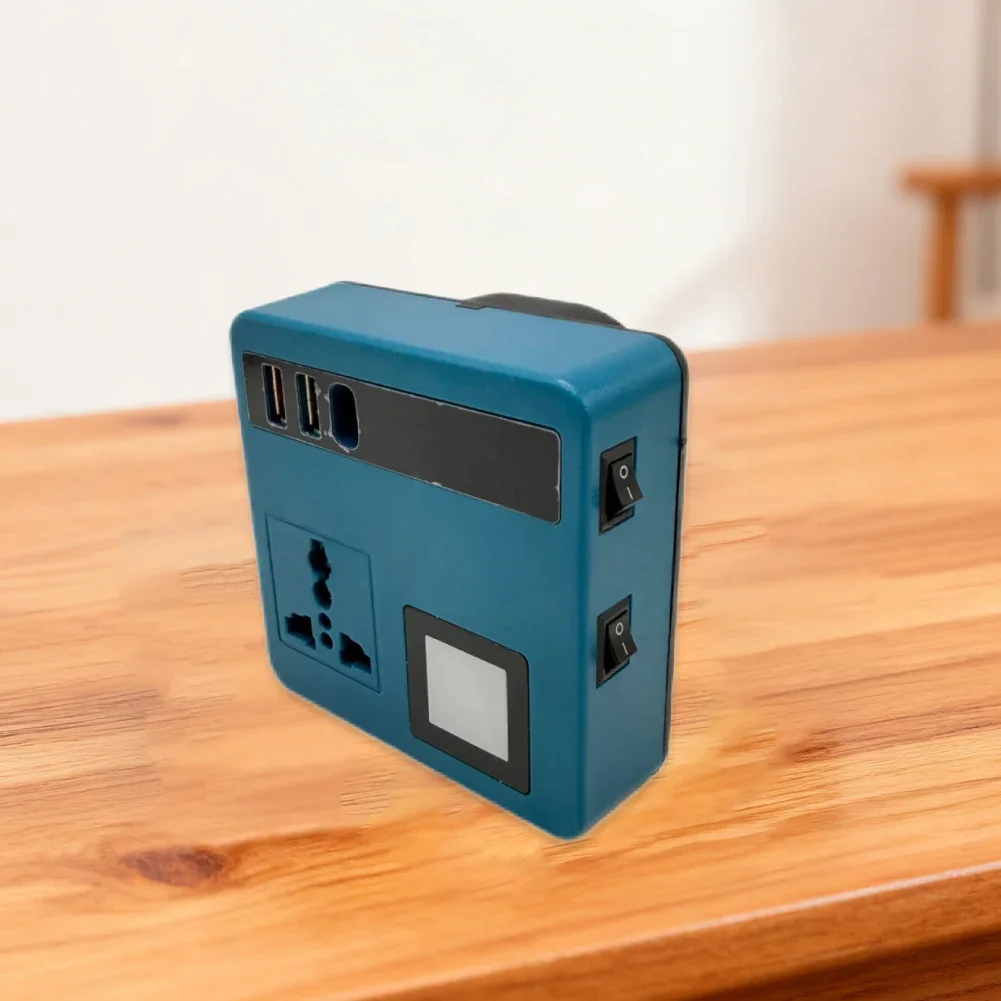 Blue 18-21V Inverter Portable Power Inverter Battery USB-C Power Hub Wide Voltage Compatibility USB-A Output Port