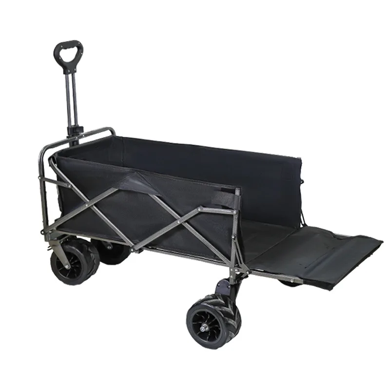 Electric Camping Cart Outdoor Folding Pulling Cart Camping Tent Cart Four-wheel Roll Container OEM Customizable